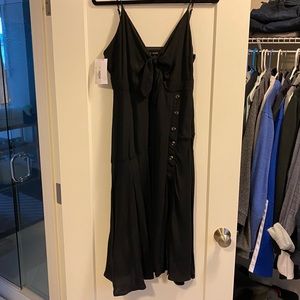 Hyfve black sleeveless dress, button embellishments with slit